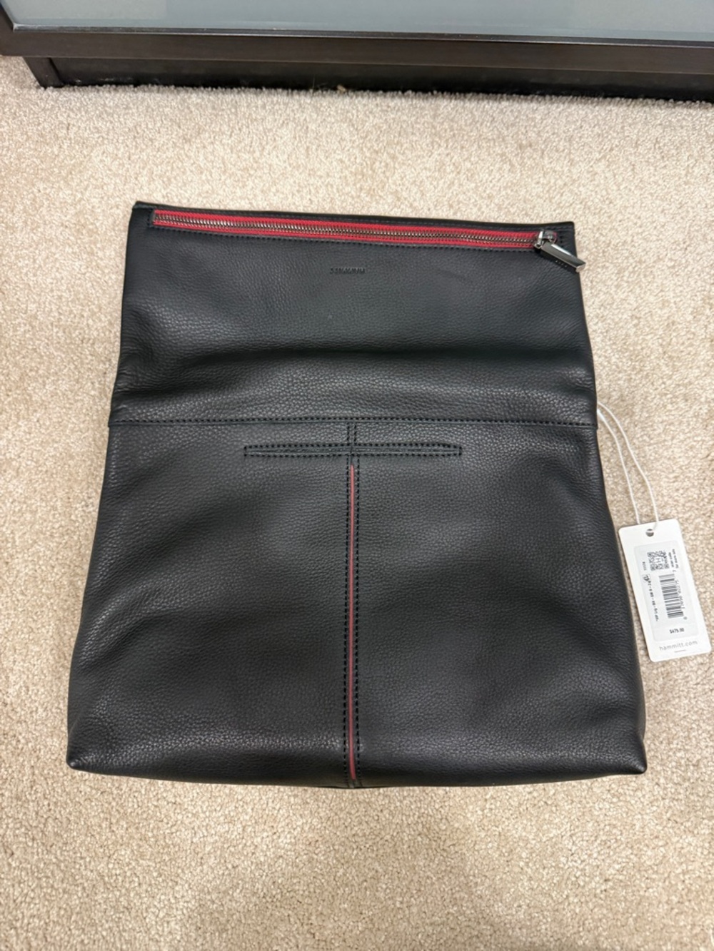 NWT Hammitt VIP Large Black Gunmetal  with Red zipper - Picture 5 of 7
